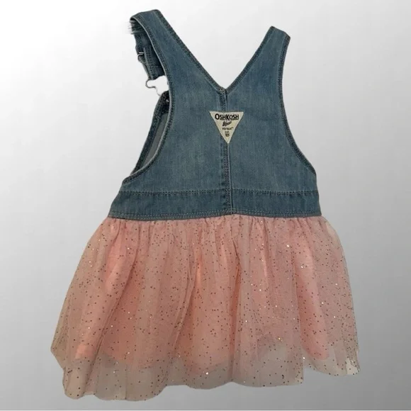 NWT, OshKosh B’gosh Unicorn Overall Jumper, Pink w/ Sparkles Tutu / Size: 9 Mths - Picture 4 of 4